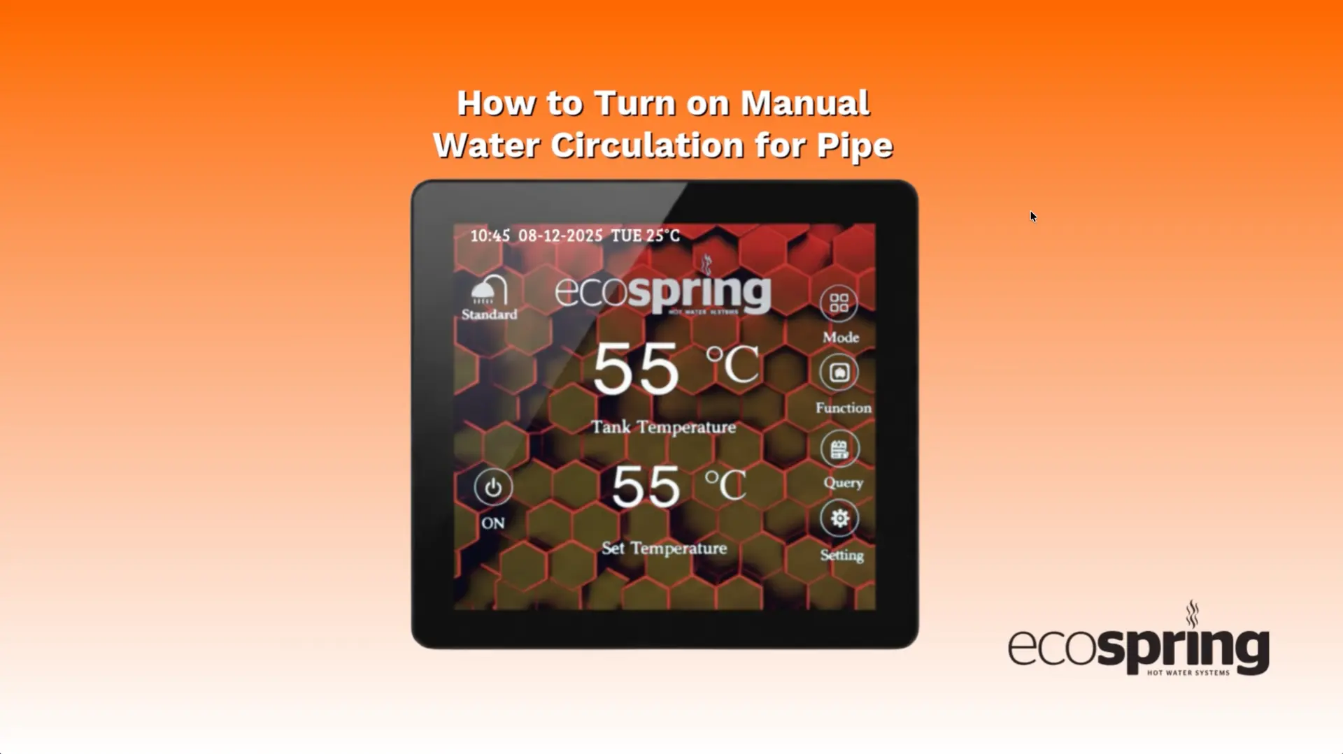 10. How to turn on manual water circulation
